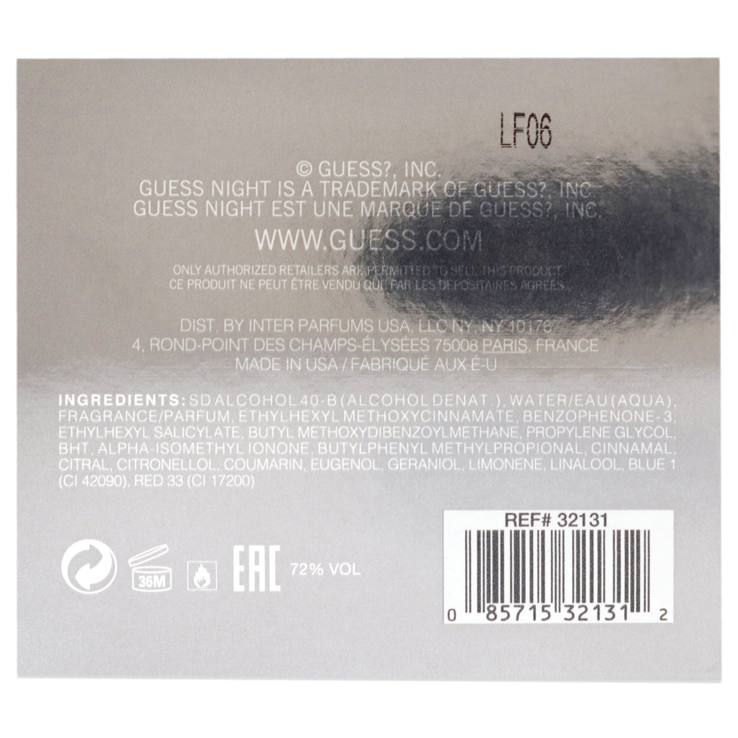 Perfume de hombre eau de toilette 3,4 oz