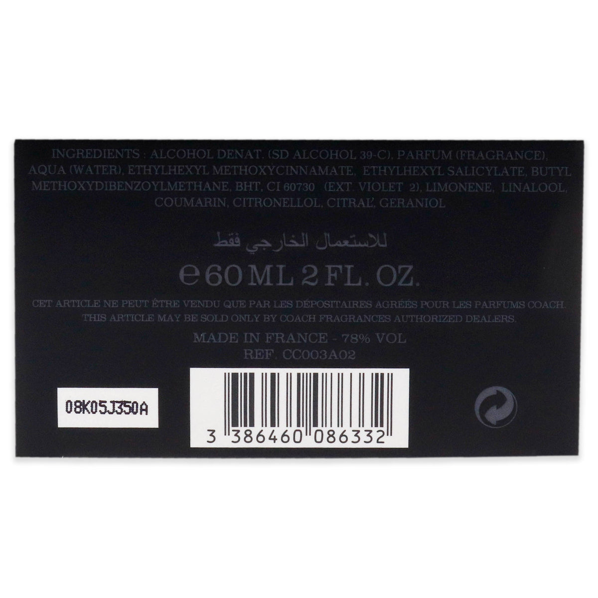 Perfume de hombre eau de toilette 2 oz