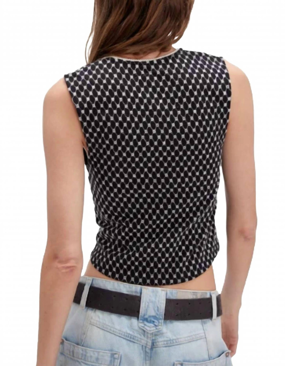 Top de mujer con cuello en V color negro