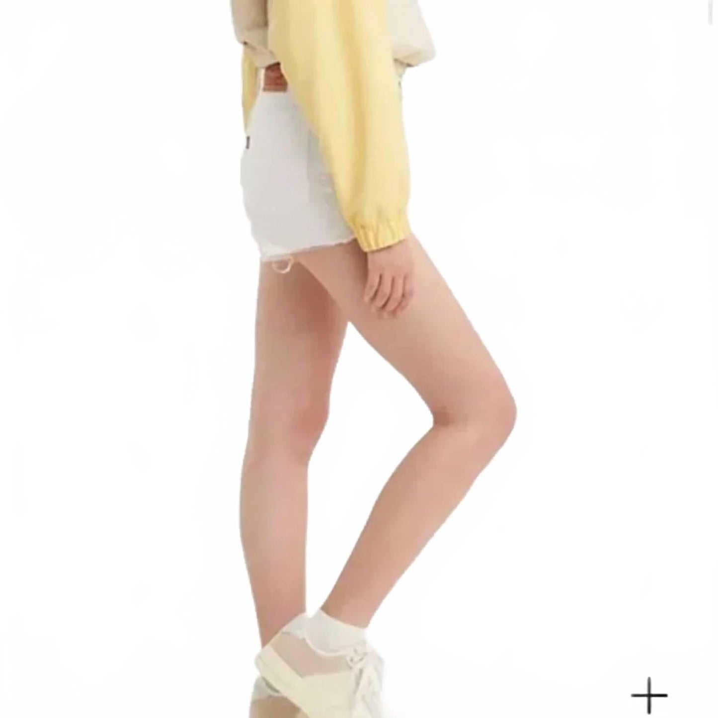 Short de tiro alto color blanco