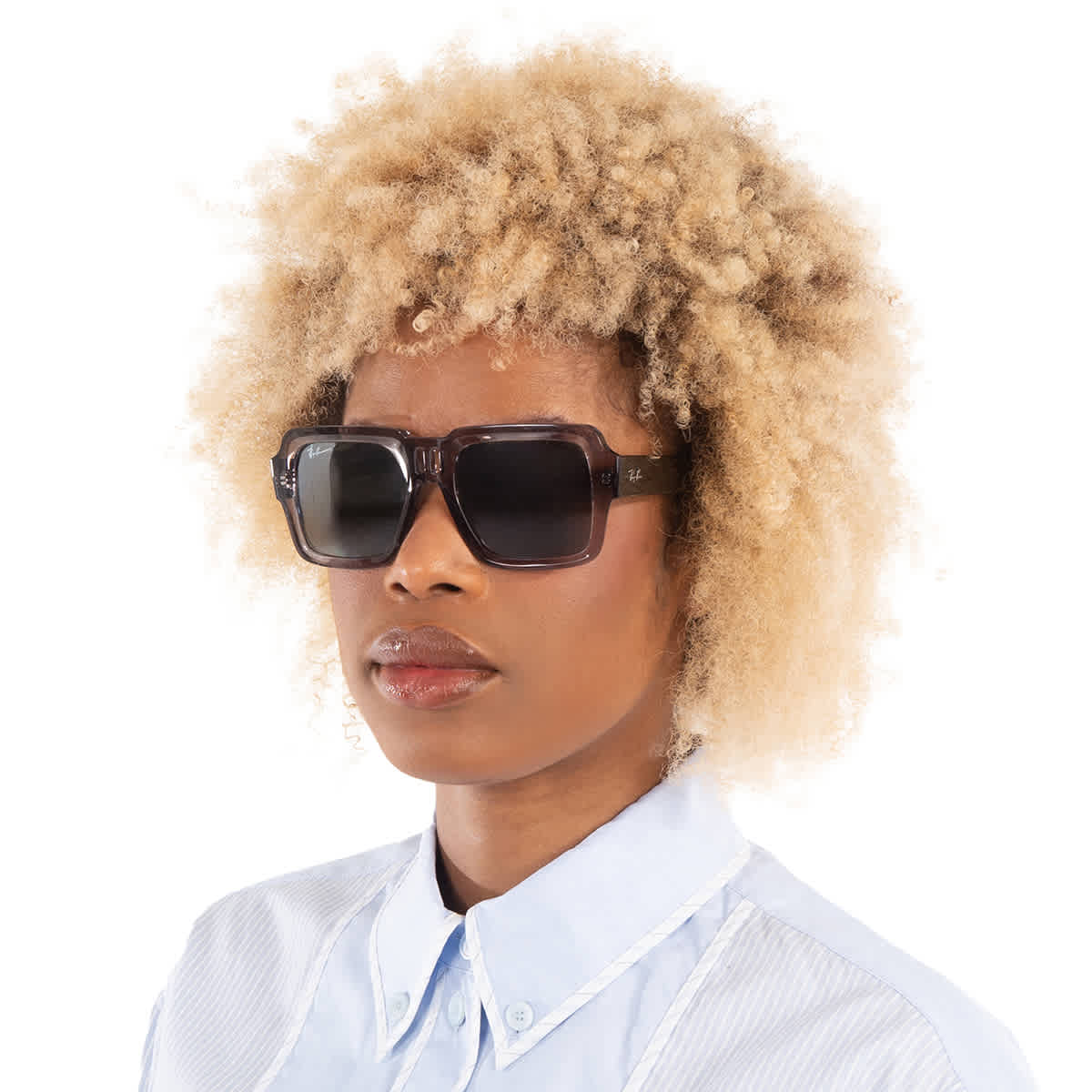 Gafas de sol unisex de montura cuadrada con lentes polarizados color gris