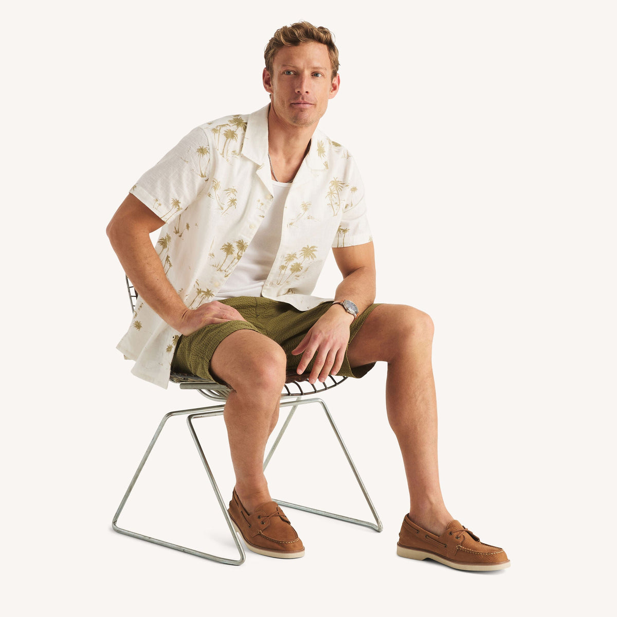 Camisa de hombre de manga corta con estampado