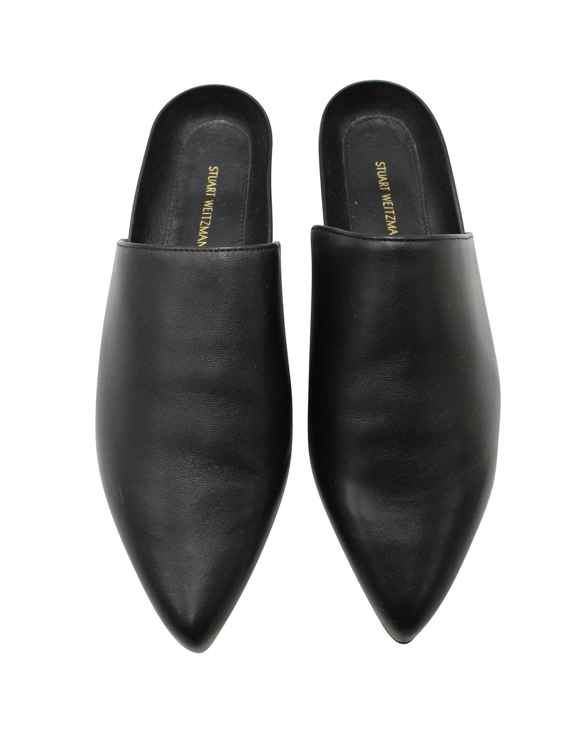Zapatos destalonados de cuero color negro