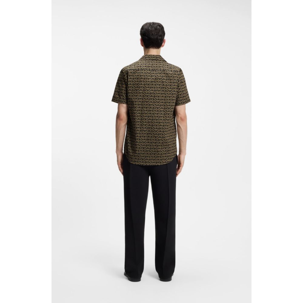 Camisa de algodón de corte amplio con estampado