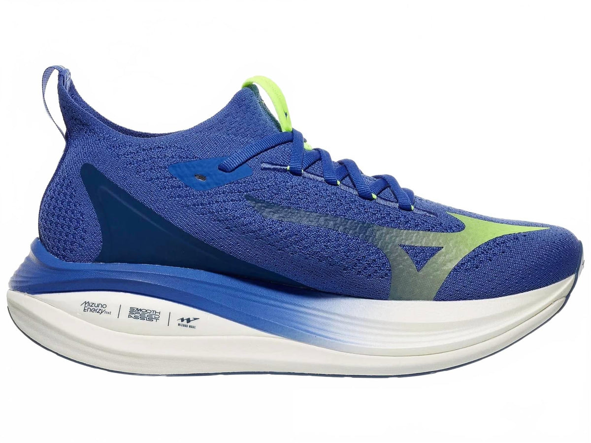 Tenis para correr de hombre color blanco y azul