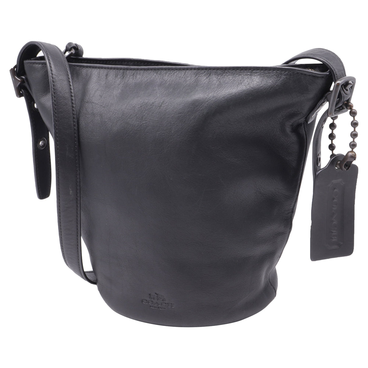 Bolso de viaje de cuero color negro