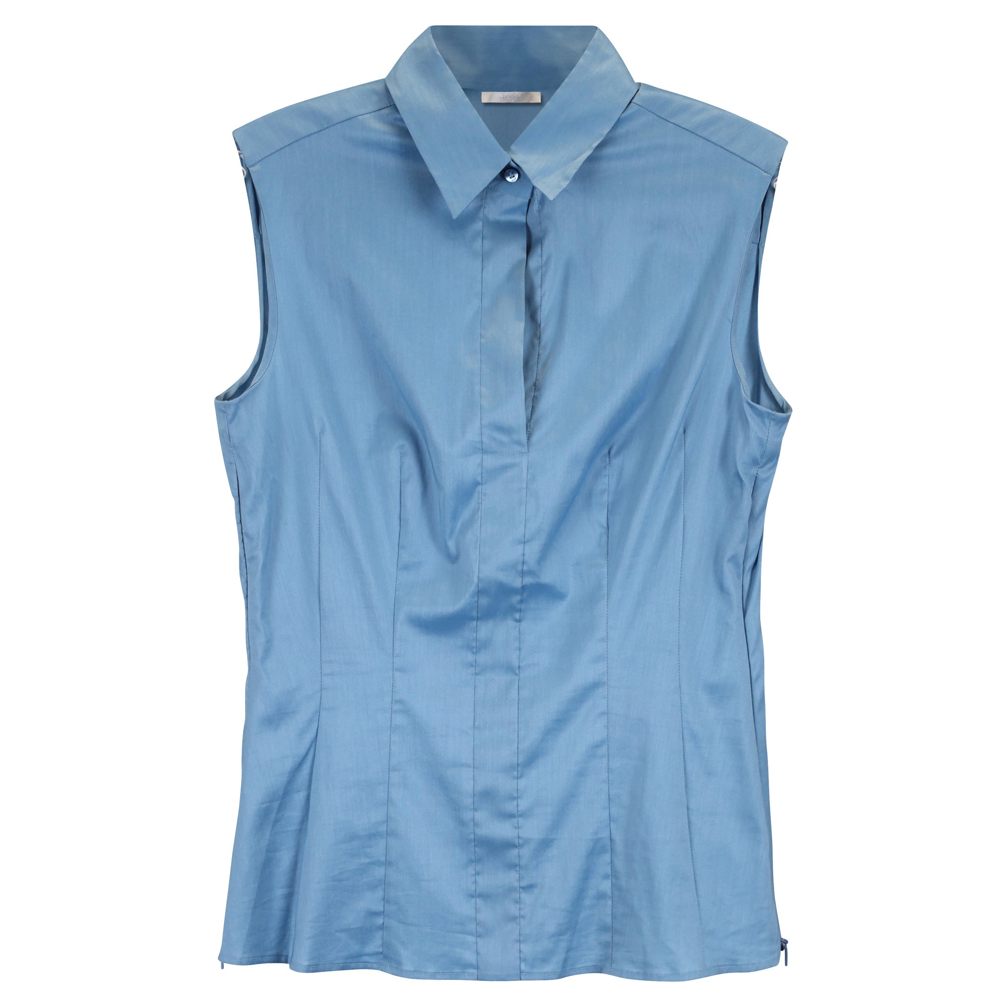Top de algodón sin mangas color azul