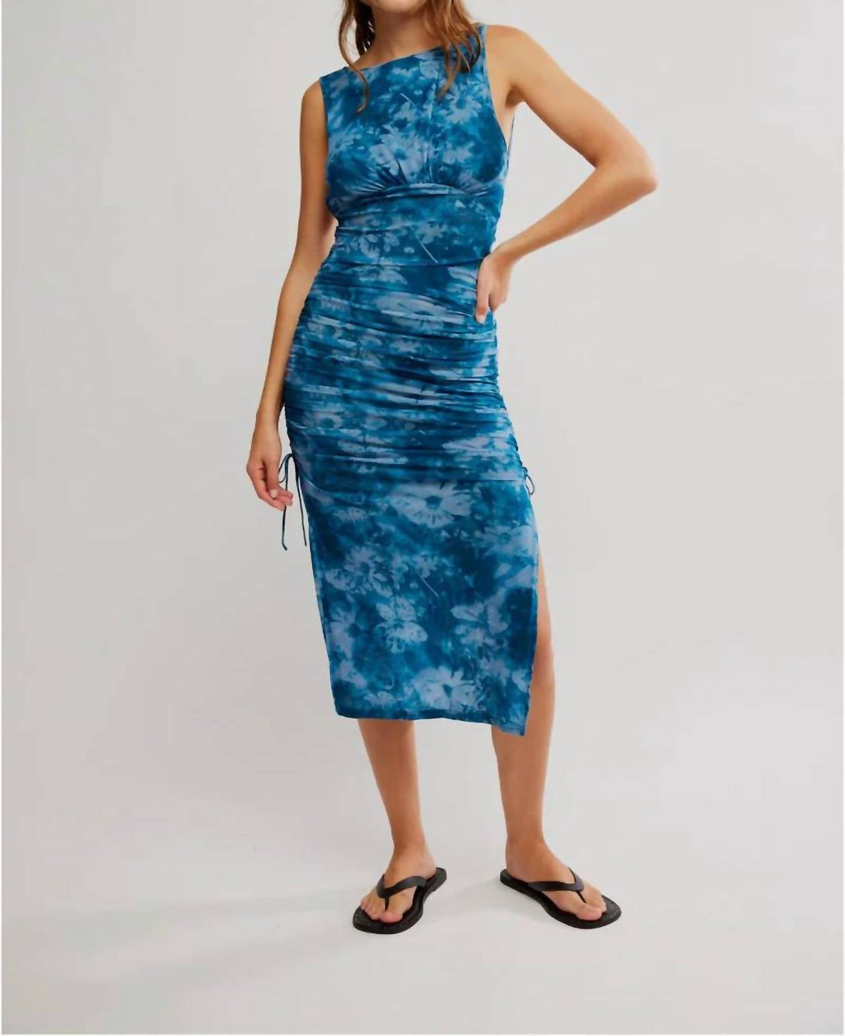 Vestido midi color azul