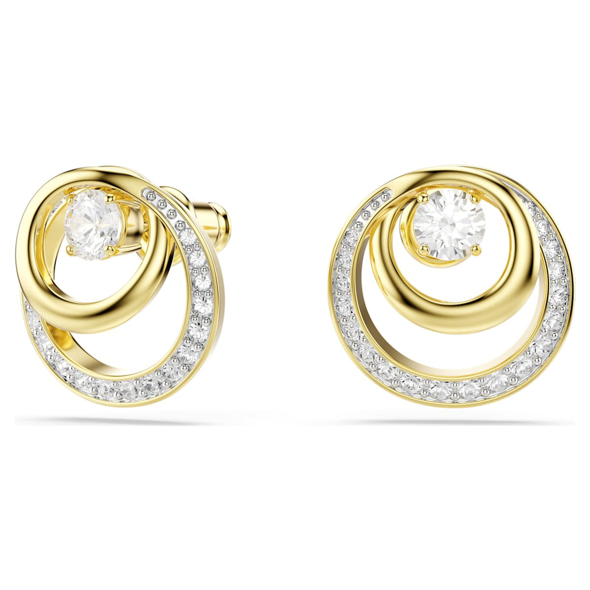 Aretes color blanco y dorado