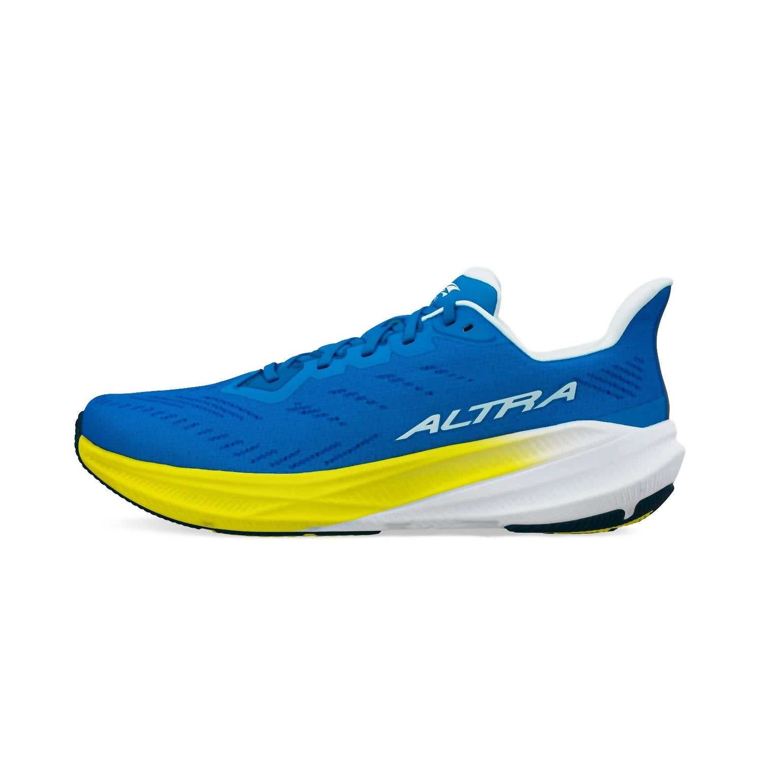 Tenis para correr de hombre color azul y amarillo