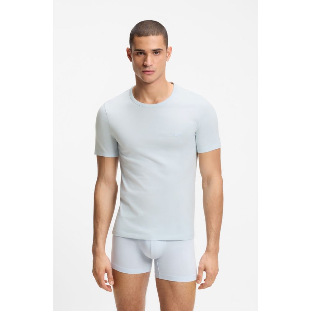 Camiseta interior (3 unidades) de algodón con bordado