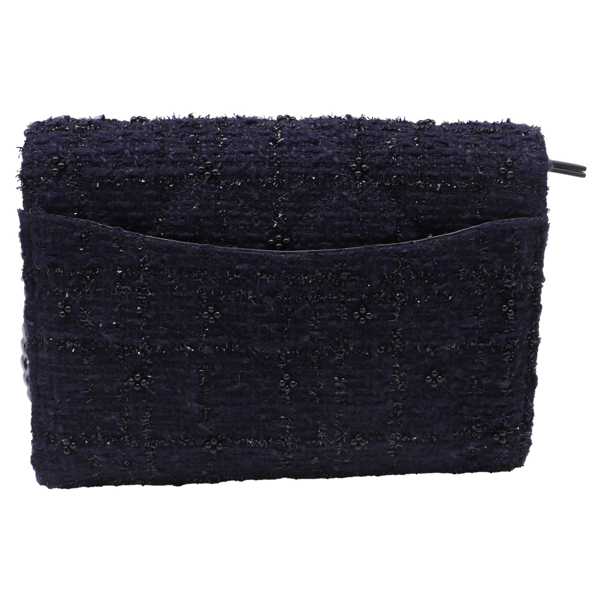 Bolso de hombro de lana color azul marino