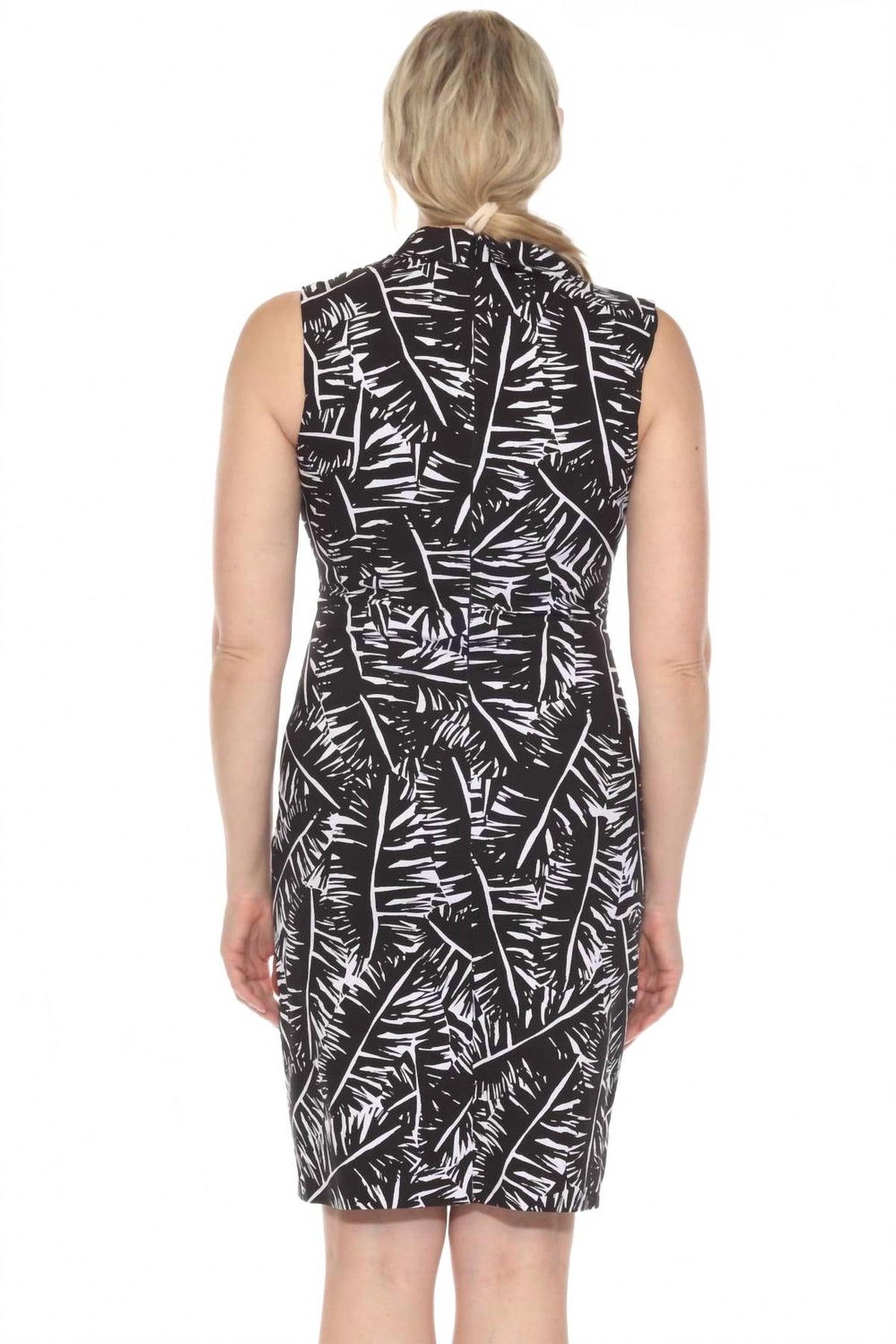 Vestido sin mangas color negro y blanco
