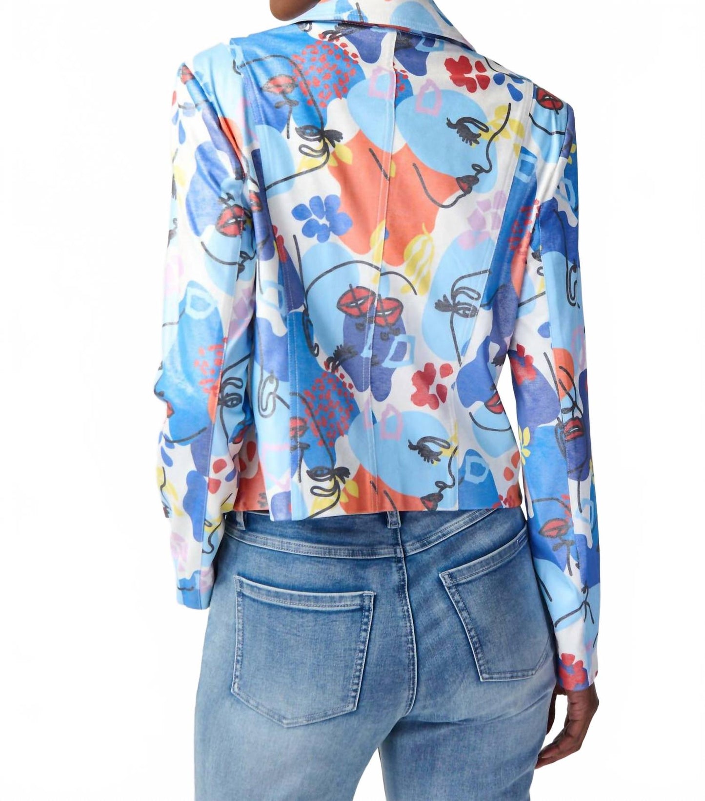 Chaqueta con estampado floral color azul