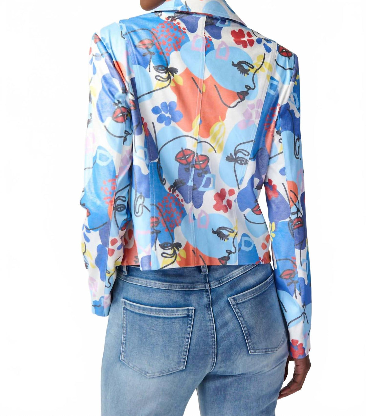 Chaqueta con estampado floral color azul