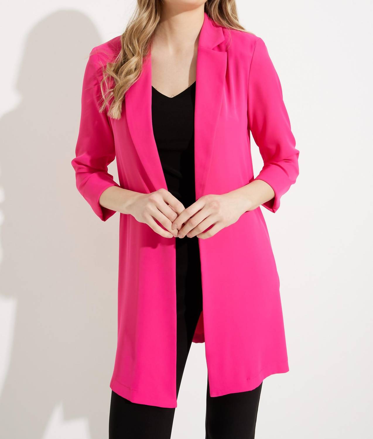 Blazer de corte amplio color rosado