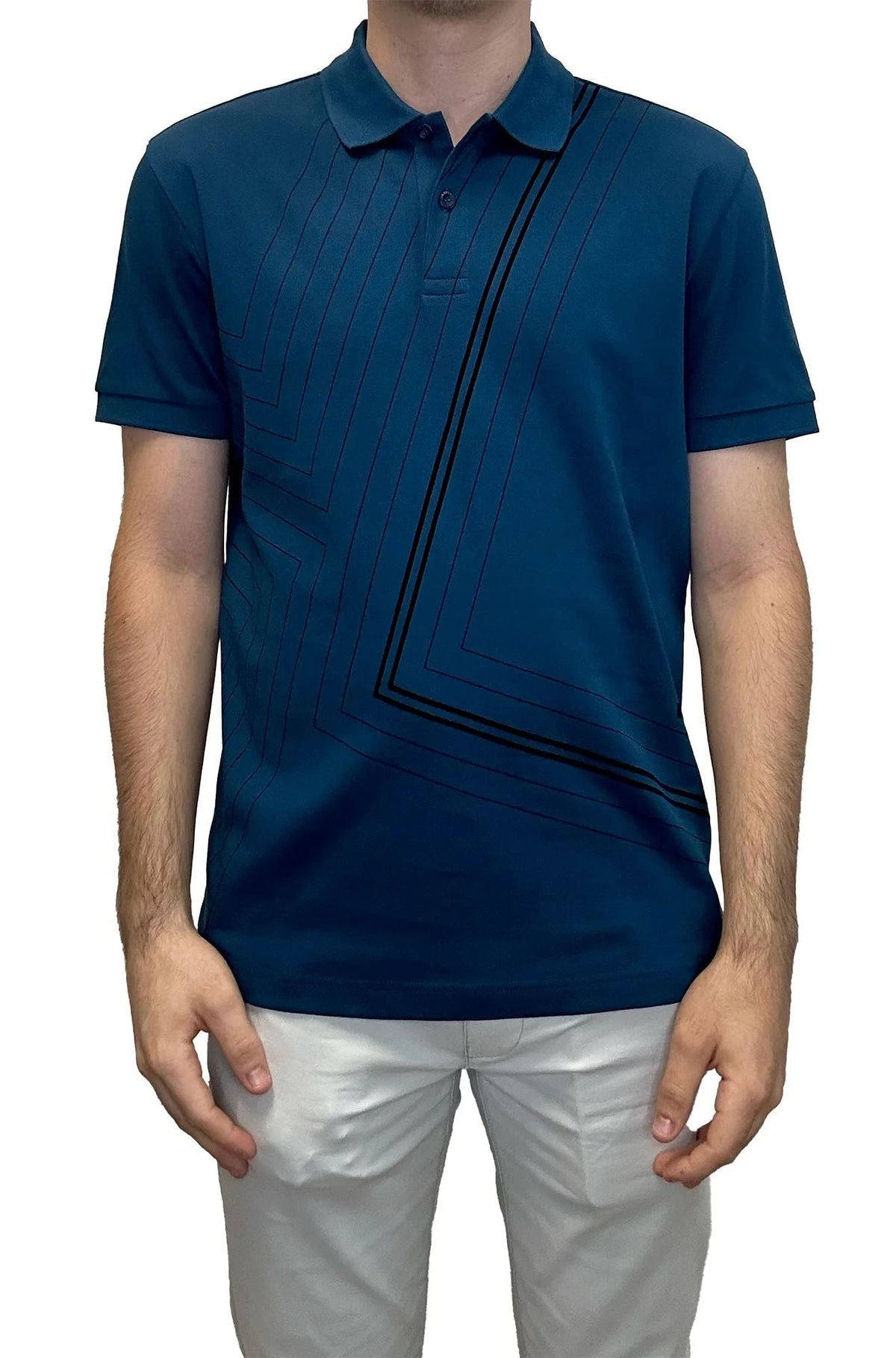 Polo de hombre de manga corta color azul
