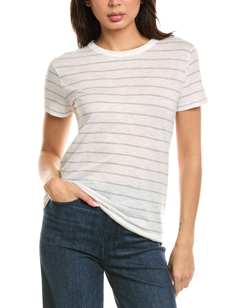 Top con cuello redondo a rayas