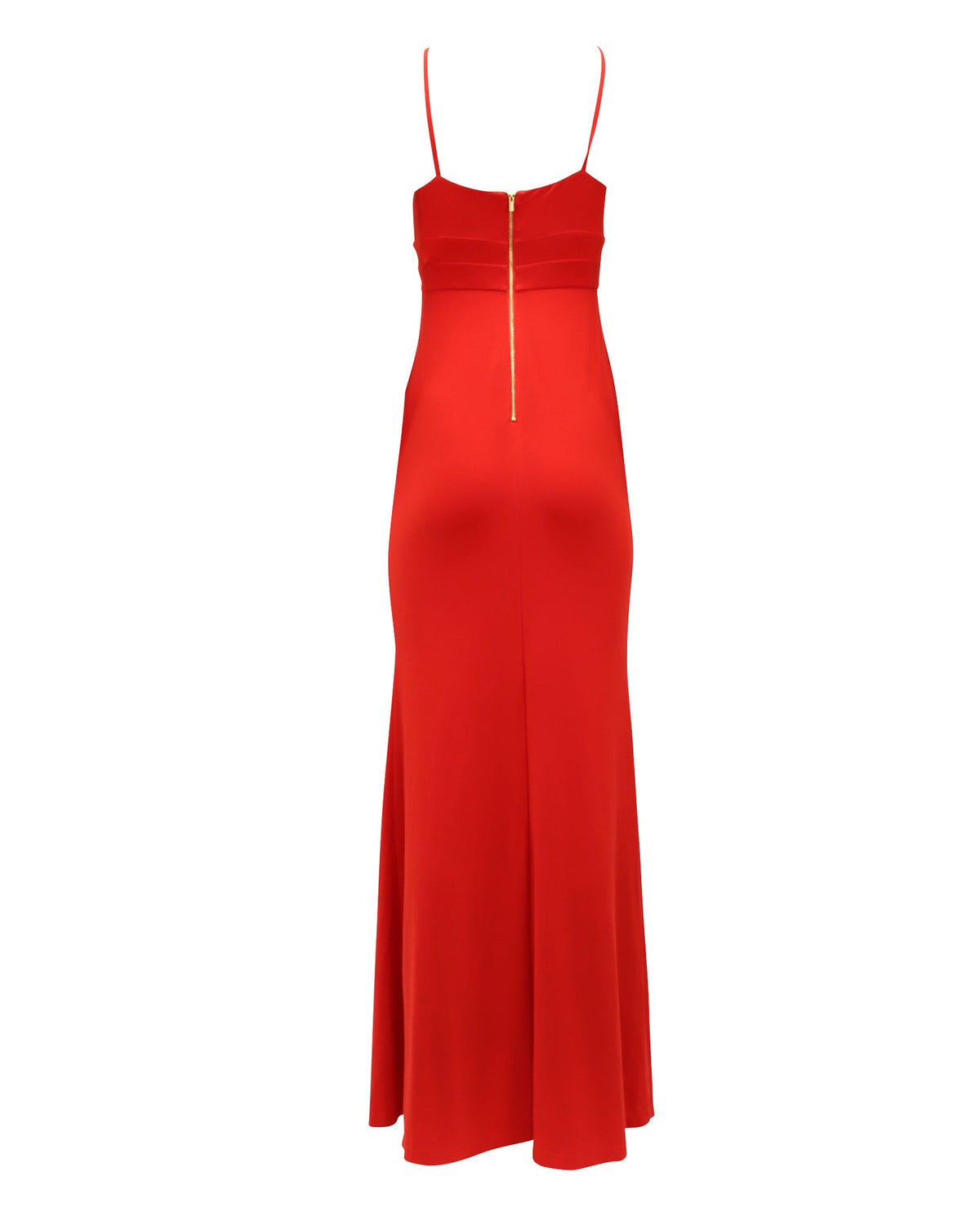 Vestido con cuello en V color rojo