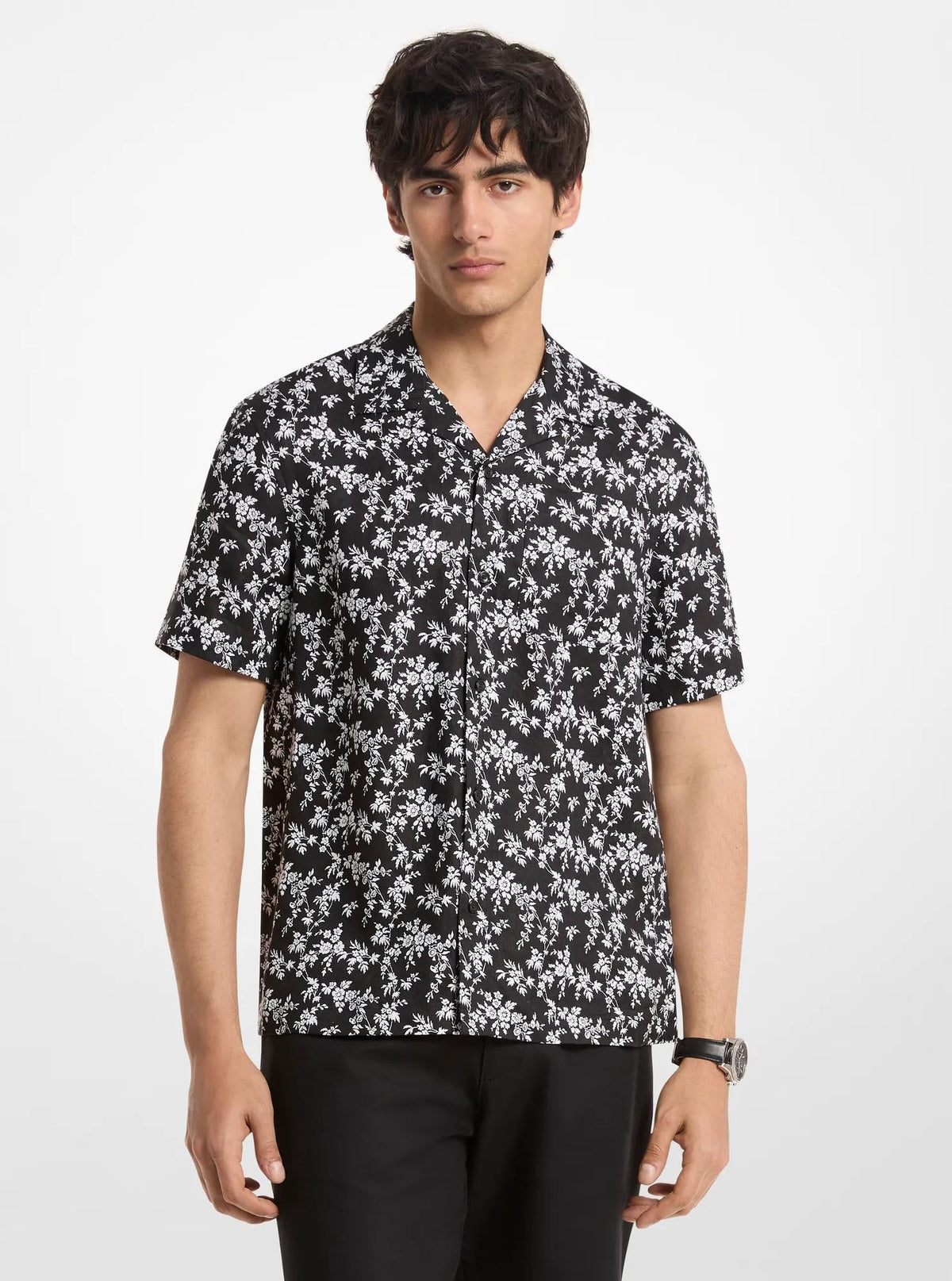 Camisa de lino con estampado floral