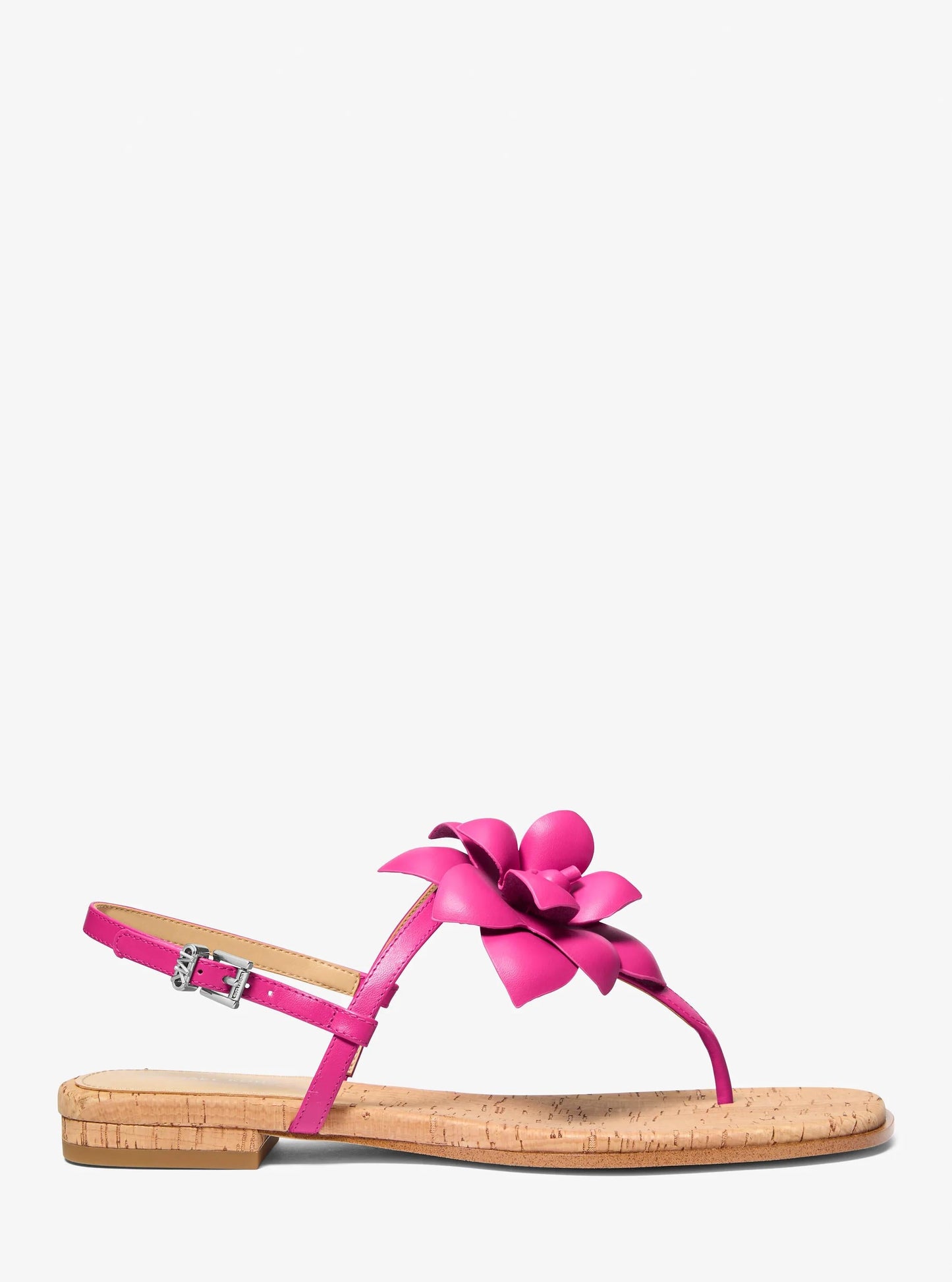 Sandalias de cuero con estampado floral