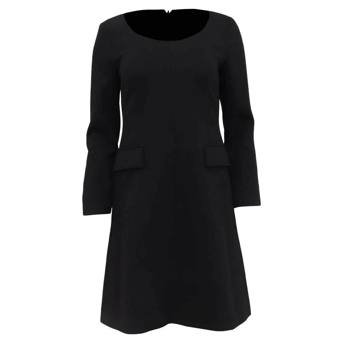 Vestido corto de manga larga color negro