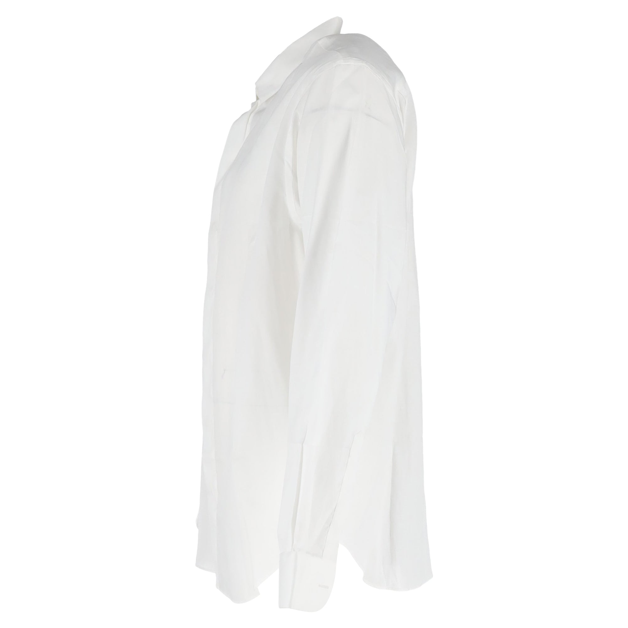 Camisa de algodón de manga larga color blanco