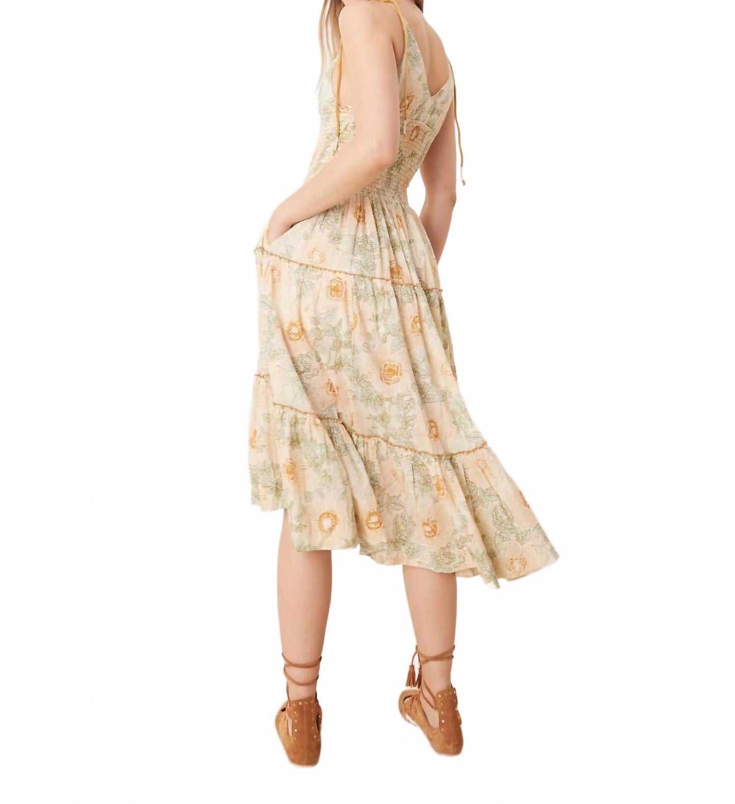 Vestido midi con estampado floral