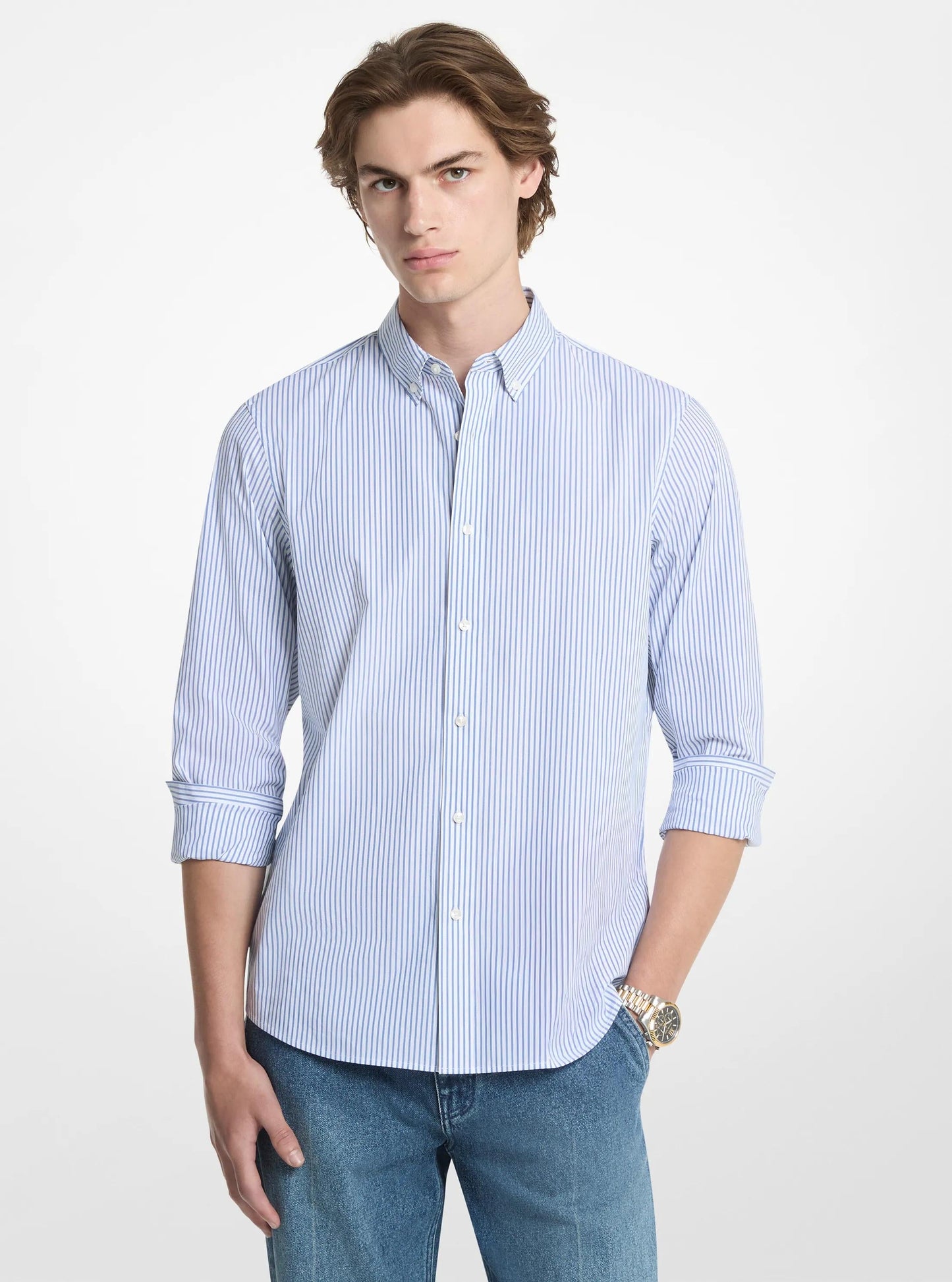 Camisa de algodón a rayas