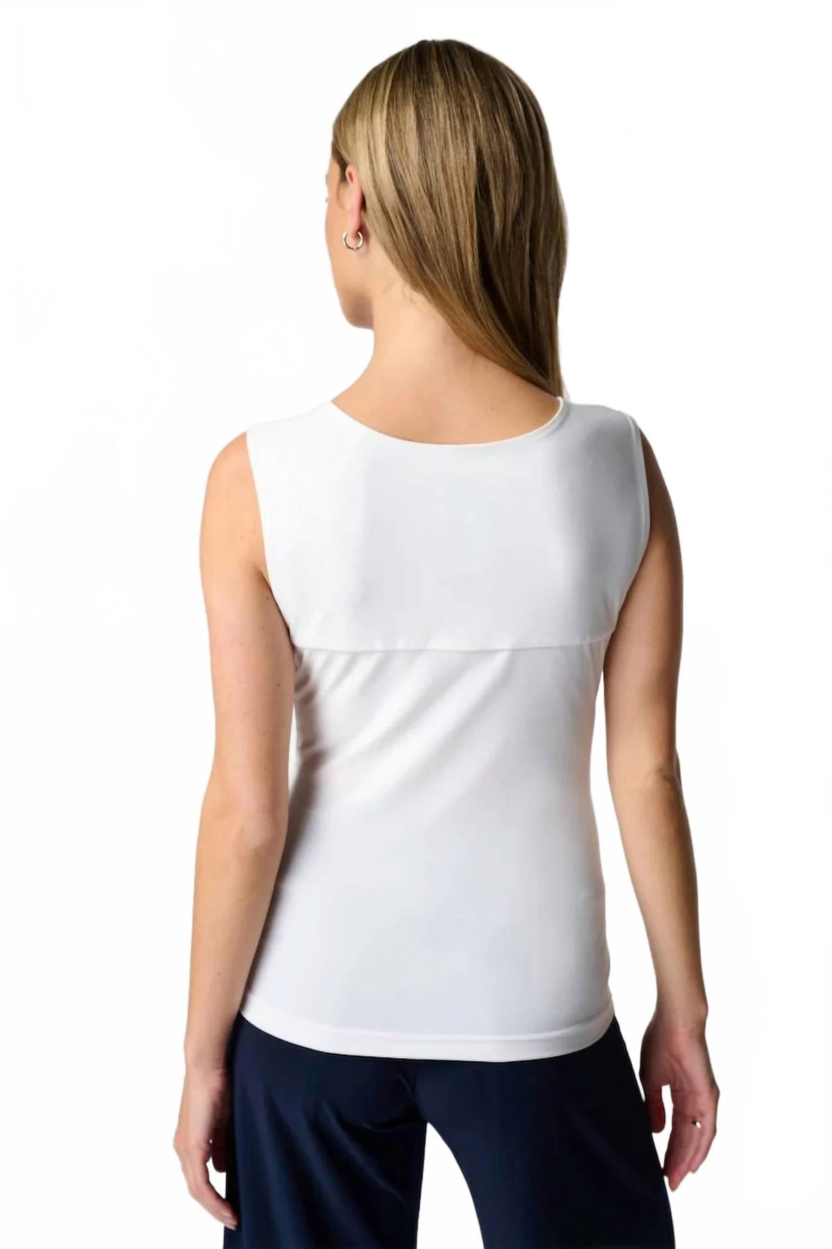 Camiseta sin mangas con escote cuadrado color blanco