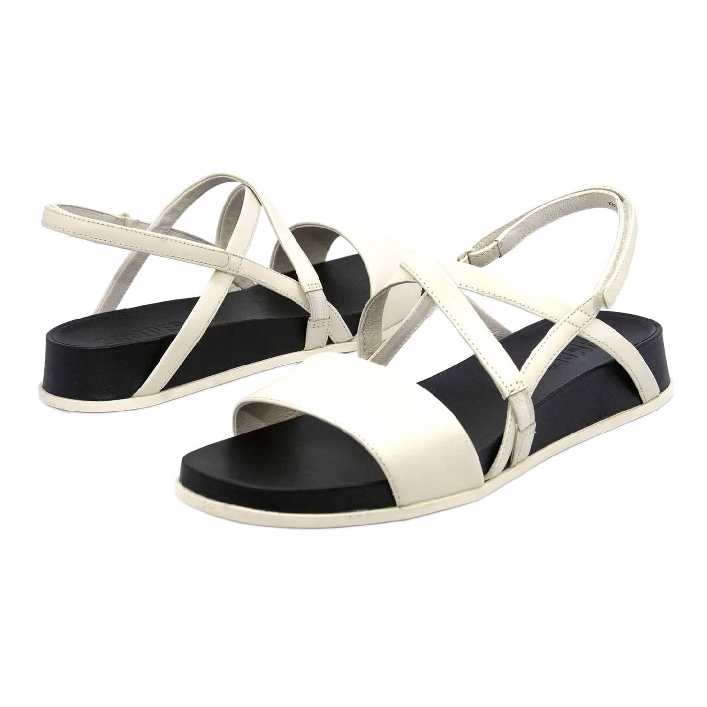 Sandalias de mujer de cuero con plataforma color beige
