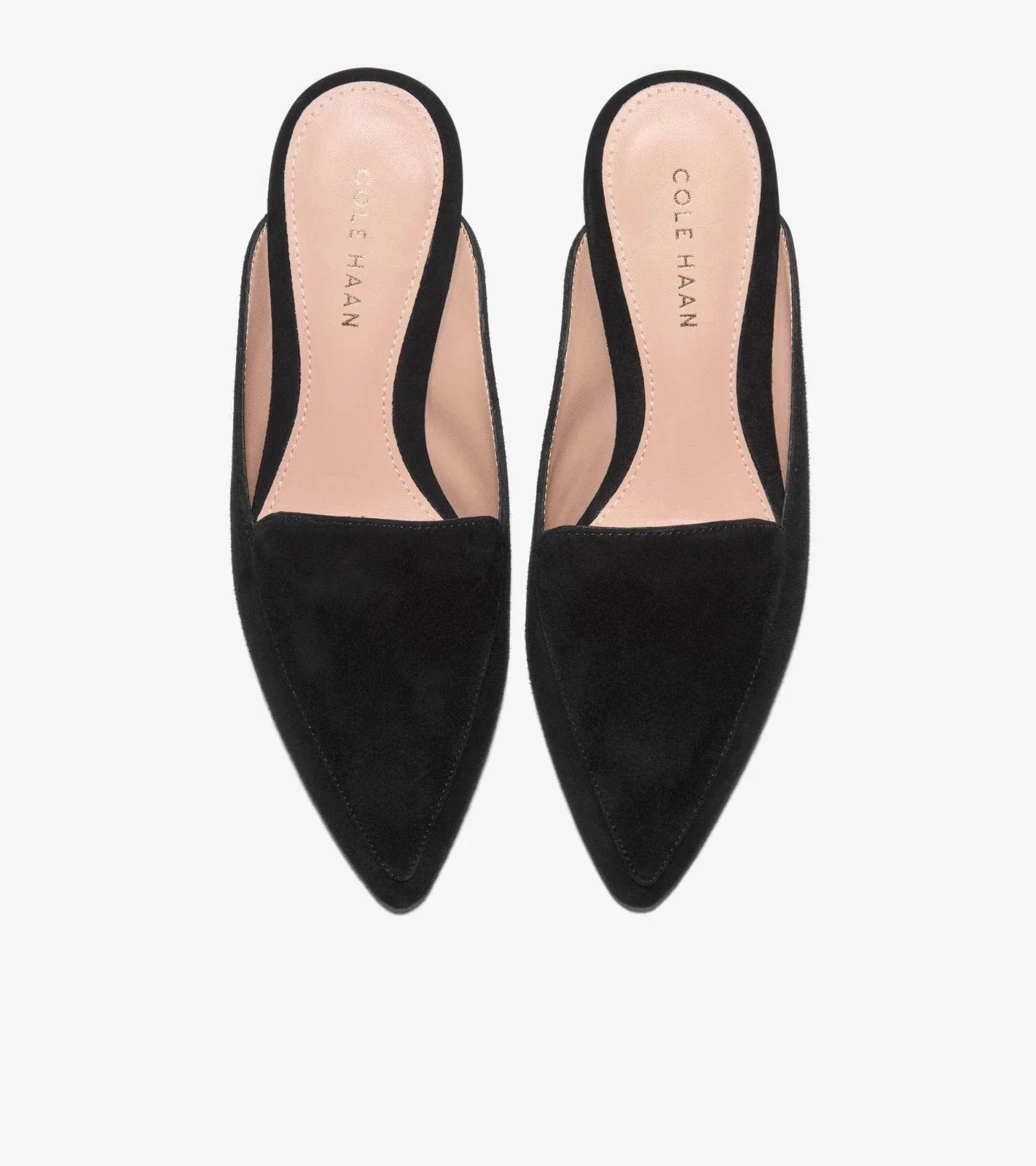 Zapatos destalonados de mujer de gamuza color negro