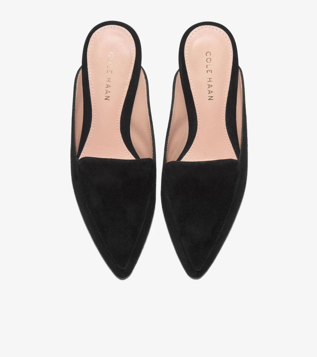 Zapatos destalonados de mujer de gamuza color negro