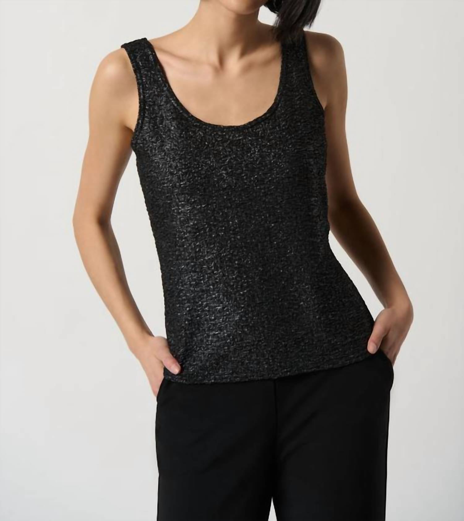 Top color negro y plateado