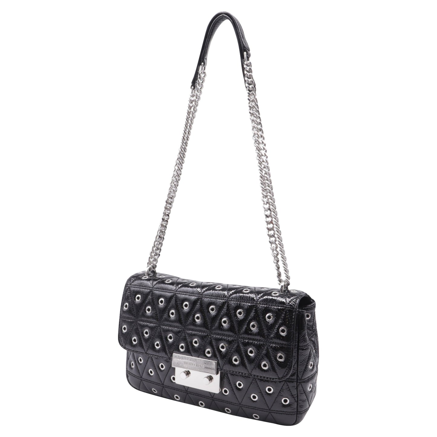 Bolso de hombro de cuero color negro