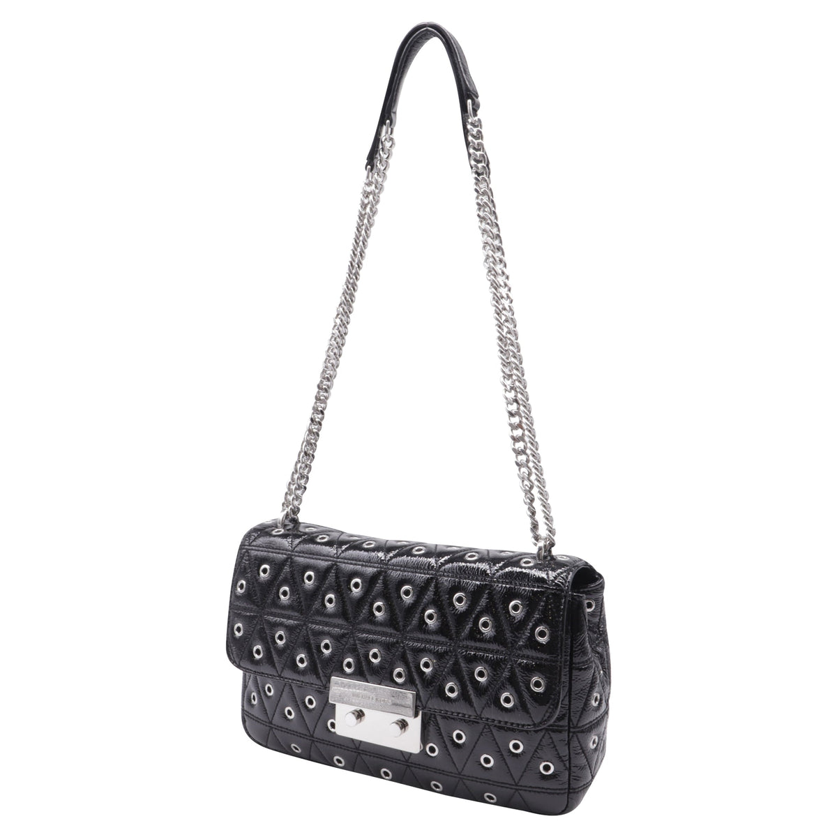 Bolso de hombro de cuero color negro