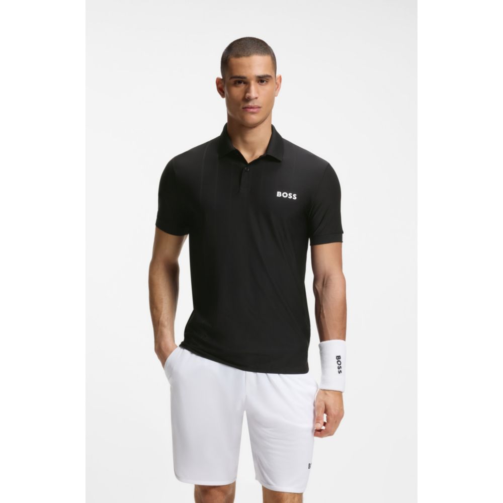 Polo de corte ajustado a rayas