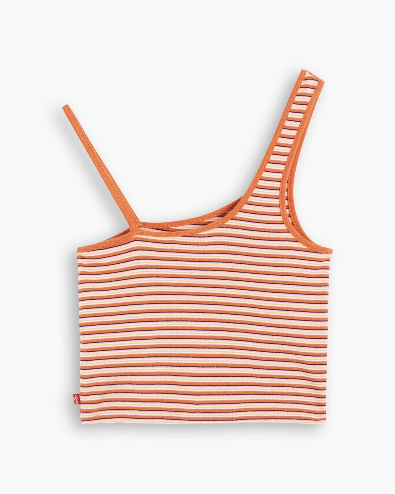Camiseta sin mangas de mujer a rayas color naranja