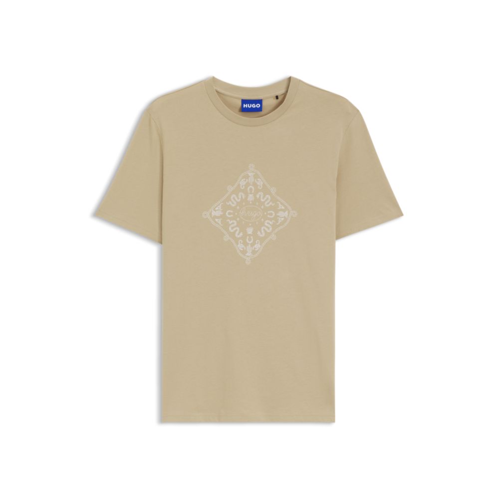 Camiseta de algodón con cuello redondo