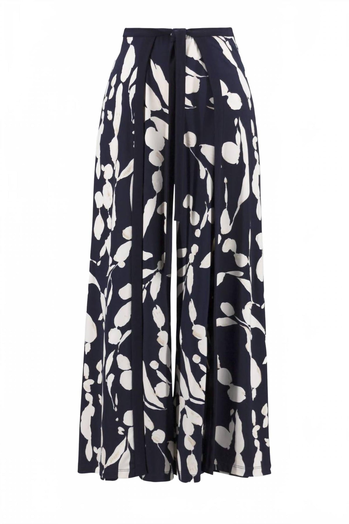 Pantalón con estampado floral color azul y beige