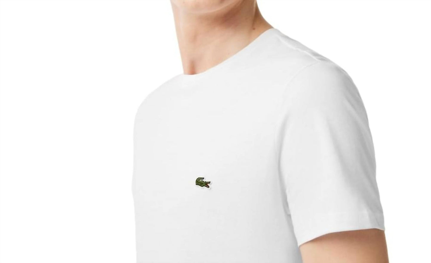 Camiseta de algodón de manga corta con cuello redondo color blanco