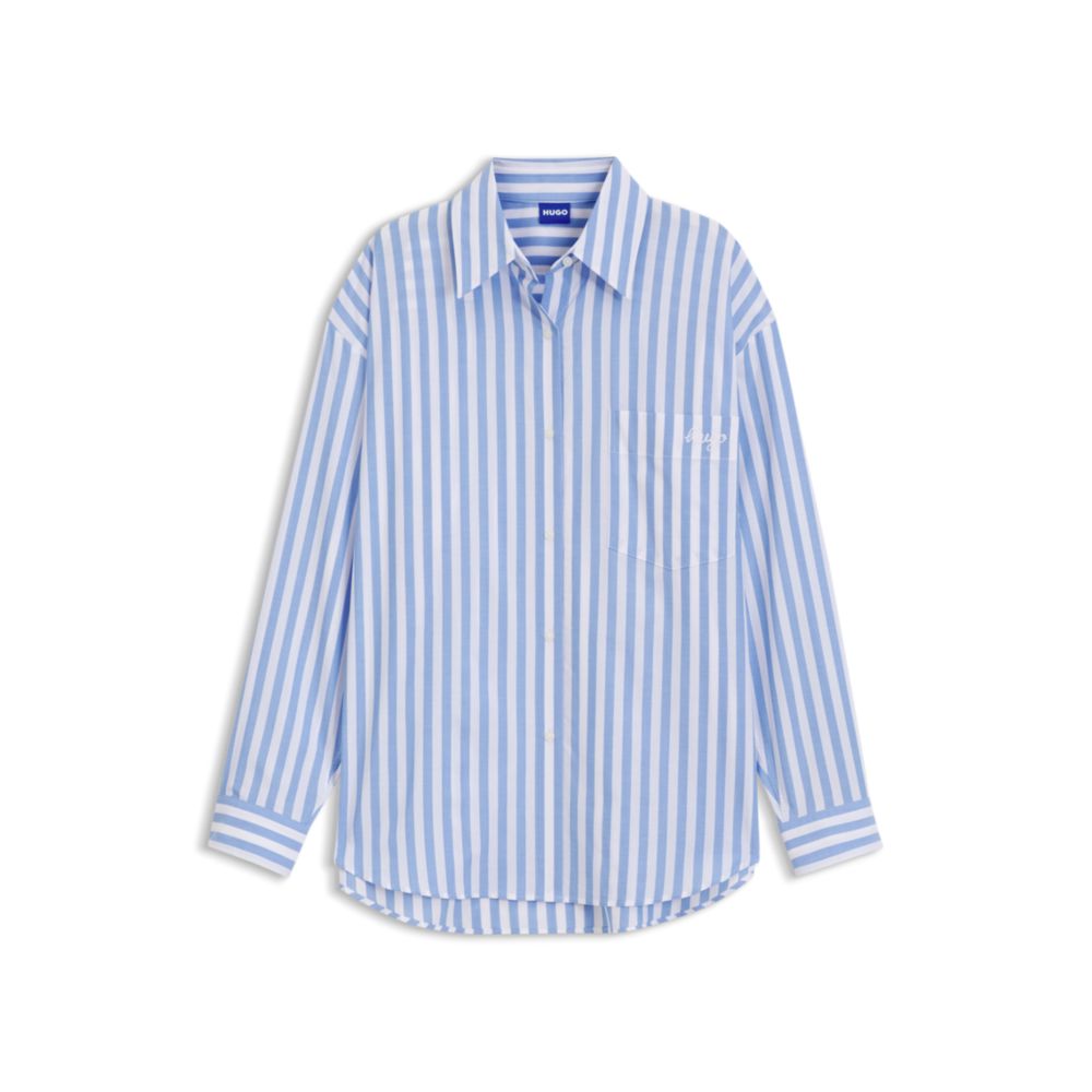 Blusa de algodón de corte amplio a rayas
