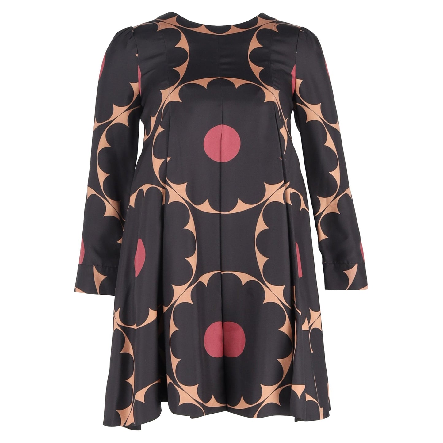 Vestido de seda corto con estampado floral multicolor