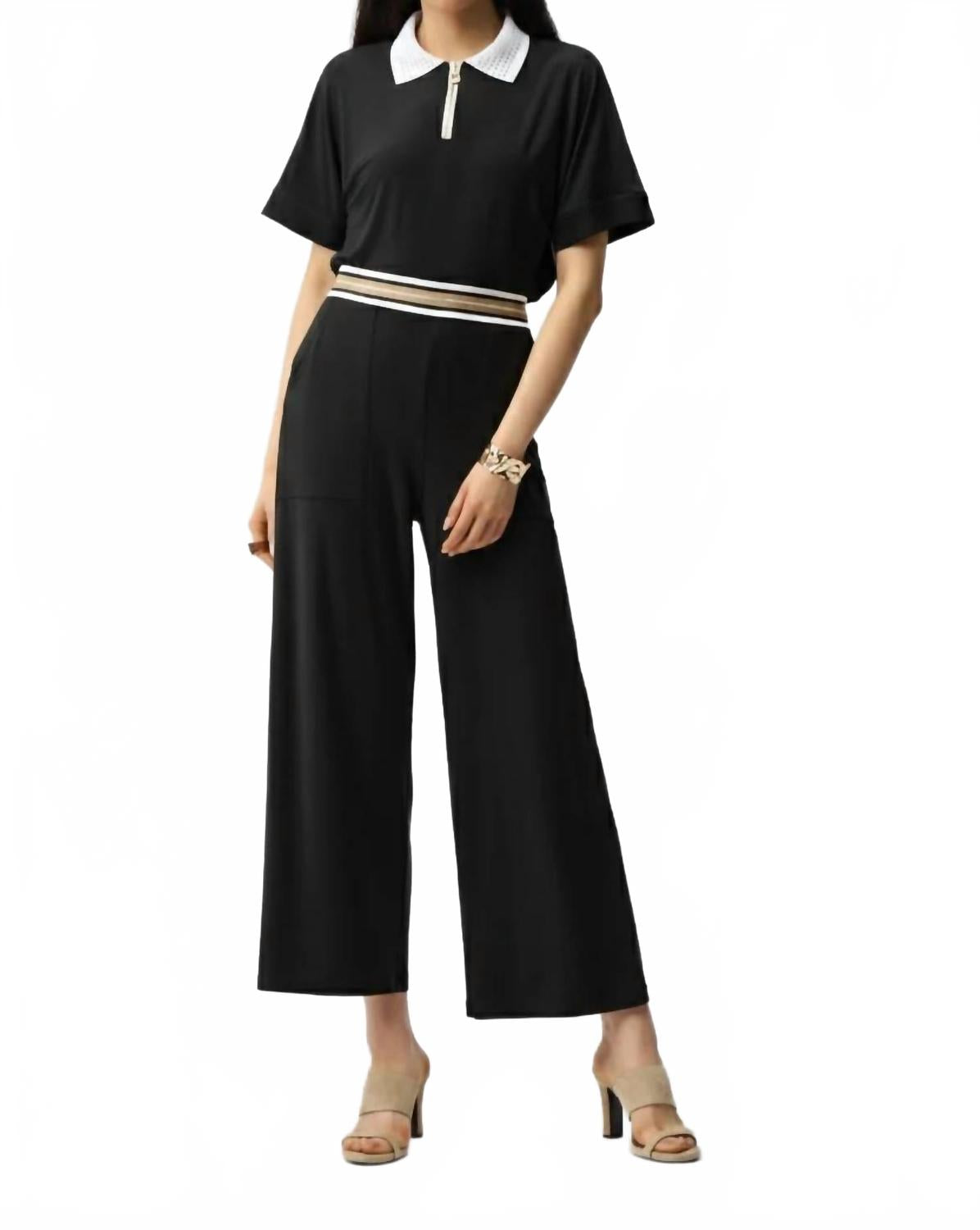 Pantalón de pierna ancha color negro