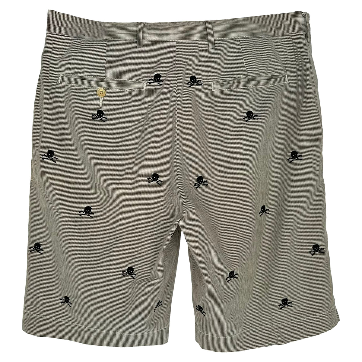 Short de algodón con bordado color gris