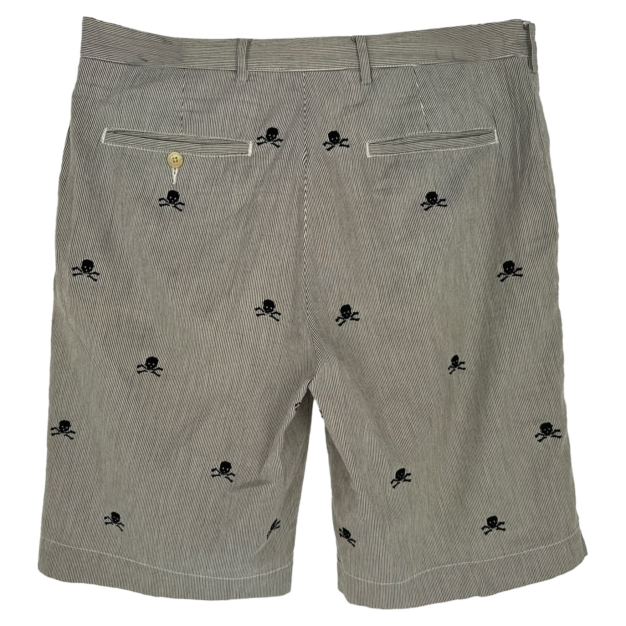 Short de algodón con bordado color gris