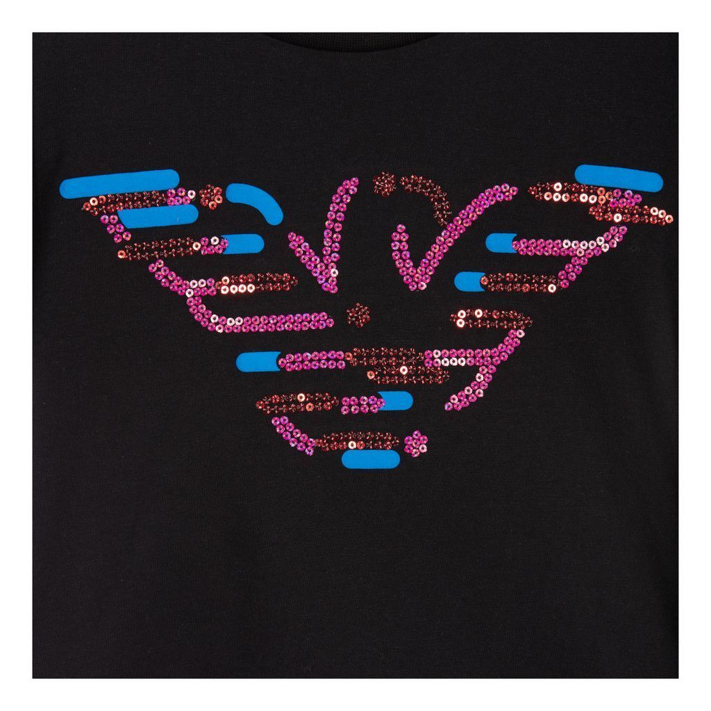 Camiseta con lentejuelas color negro