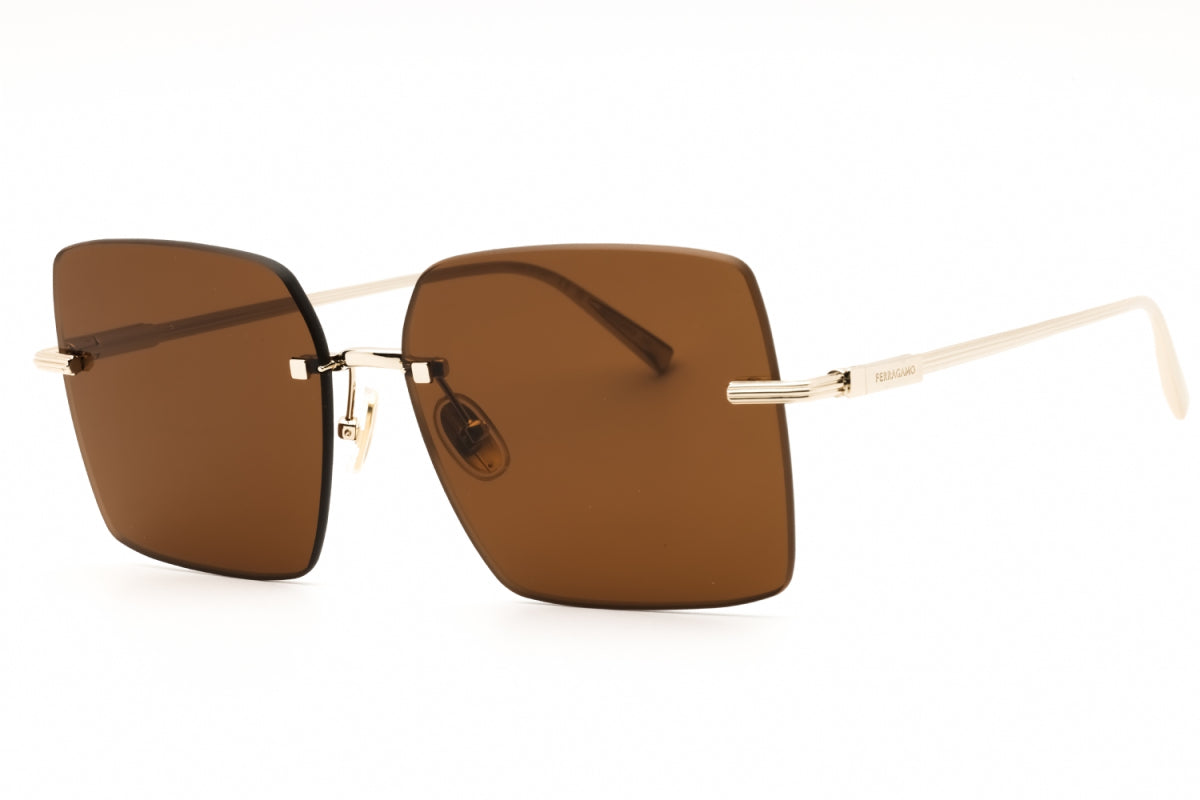 Gafas color café y dorado