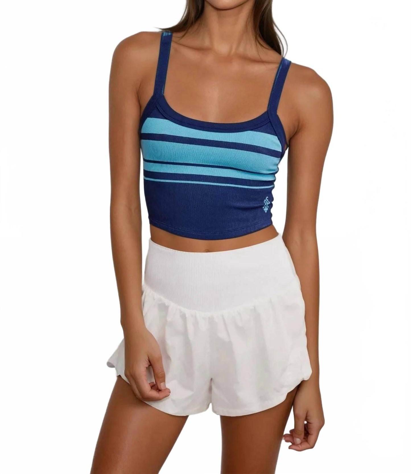Camiseta sin mangas a rayas color azul marino
