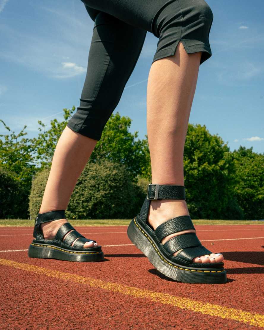 Sandalias de mujer de cuero con plataforma